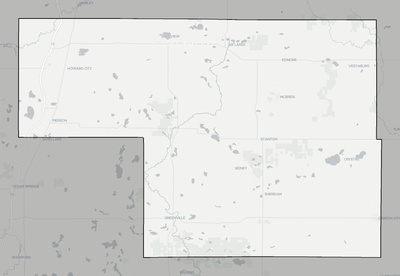 Montcalm County MI county basemap context