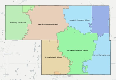 Montcalm County MI school district boundaries map