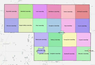 Montcalm County MI townships and subdivisions map