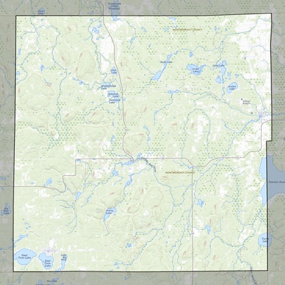 Montmorency County MI USGS topo map