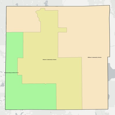 Montmorency County MI school district boundaries map