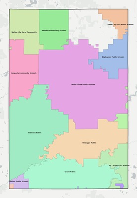 Newaygo County MI school district boundaries map