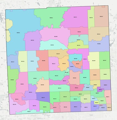 Oakland County MI ZIP code map preview
