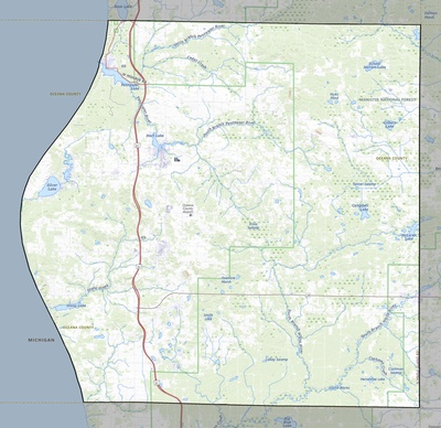 Oceana County MI USGS topo map