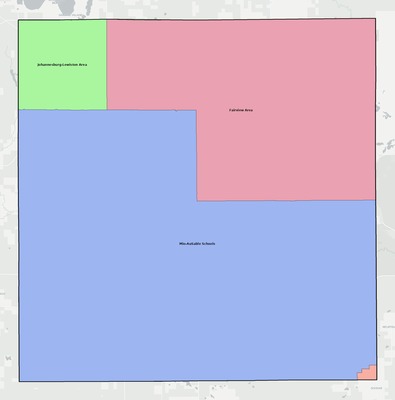 Oscoda County MI school district boundaries map