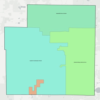 Otsego County MI school district boundaries map