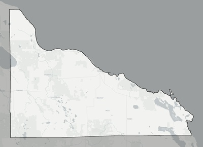 Presque Isle County MI county basemap context