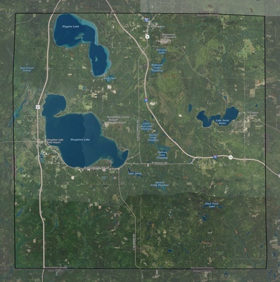 Roscommon County MI USGS imagery and topo map