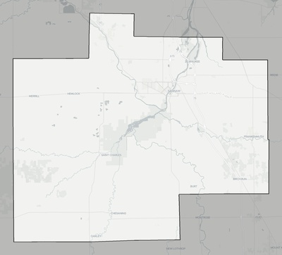 Saginaw County MI county basemap context