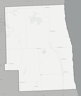 Sanilac County MI county basemap context