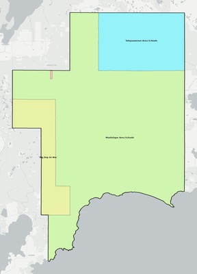 Schoolcraft County MI school district boundaries map