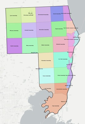 St. Clair County MI subdivision map preview