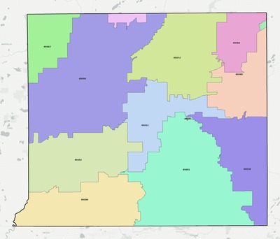 St. Joseph County MI ZIP code boundaries map