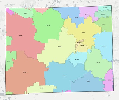 Washtenaw County MI ZIP code boundaries map
