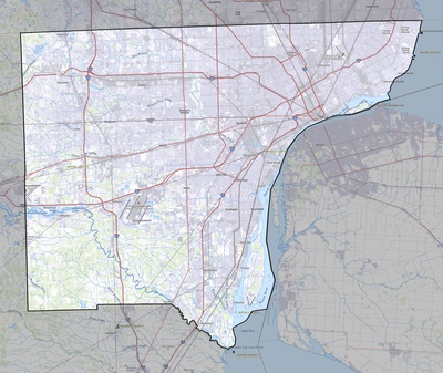 Wayne County MI USGS topo map
