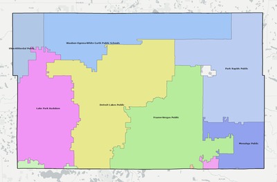 Becker County MN school district boundaries map