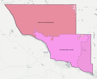 Big Stone County MN school district boundaries map