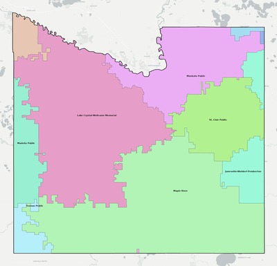 Blue Earth County MN school district boundaries map