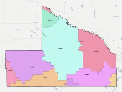 Brown County MN ZIP code boundaries map