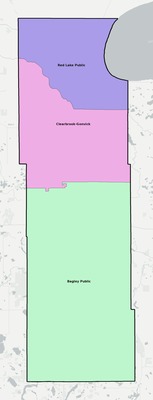 Clearwater County MN school district boundaries map