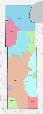 Clearwater County MN ZIP code boundaries map