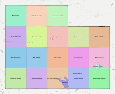 Cottonwood County MN townships and subdivisions map