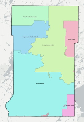 Crow Wing County MN school district boundaries map