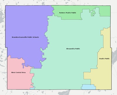 Douglas County MN school district boundaries map