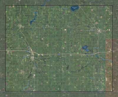 Faribault County MN USGS imagery and topo map