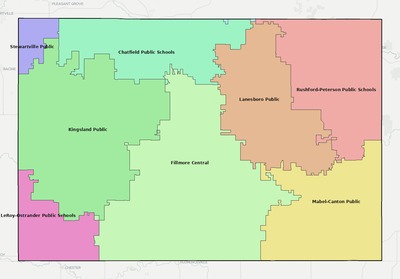 Fillmore County MN school district boundaries map