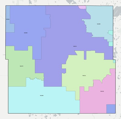 Grant County MN ZIP code boundaries map