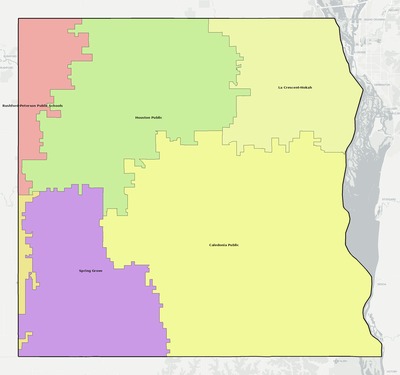 Houston County MN school district boundaries map