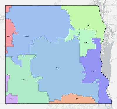 Houston County MN ZIP code boundaries map