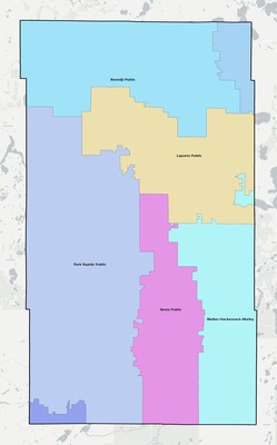 Hubbard County MN school district boundaries map