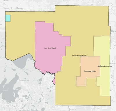 Itasca County MN school district boundaries map
