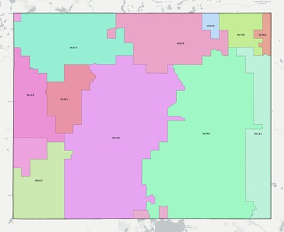 Jackson County MN ZIP code boundaries map