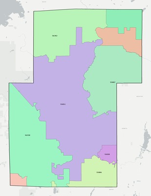 Kanabec County MN ZIP code boundaries map