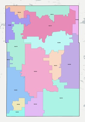 Kandiyohi County MN ZIP code boundaries map