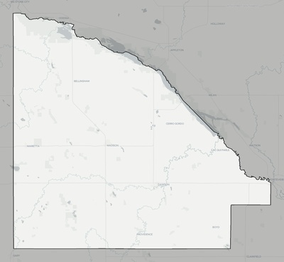 Lac qui Parle County MN county basemap context