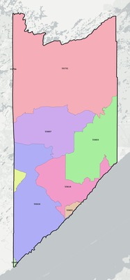 Lake County MN ZIP code boundaries map