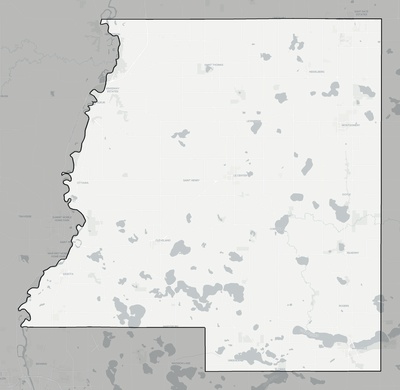 Le Sueur County MN county basemap context