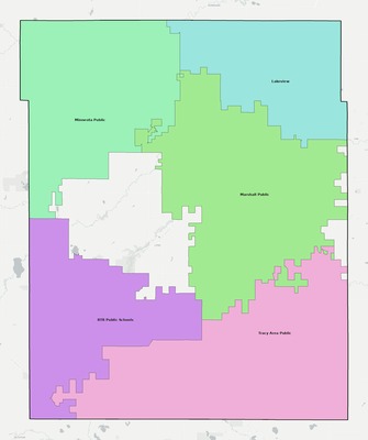 Lyon County MN school district boundaries map