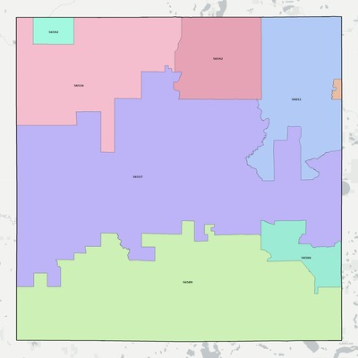 Mahnomen County MN ZIP code boundaries map