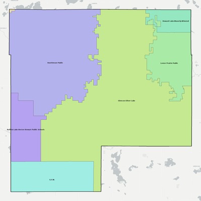 McLeod County MN school district boundaries map