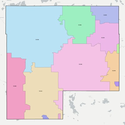 McLeod County MN ZIP code boundaries map