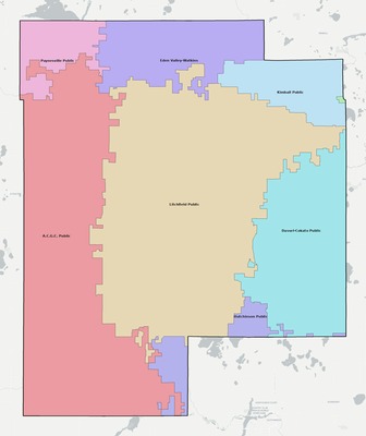 Meeker County MN school district boundaries map