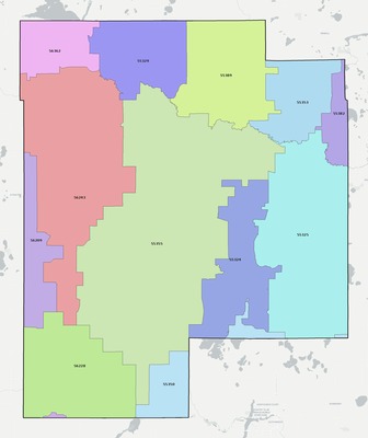 Meeker County MN ZIP code boundaries map