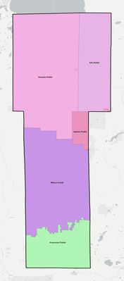 Mille Lacs County MN school district boundaries map