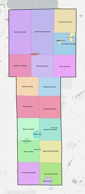 Mille Lacs County MN townships and subdivisions map