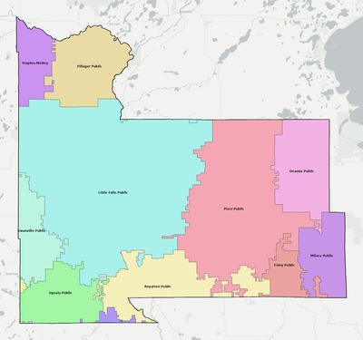 Morrison County MN school district boundaries map